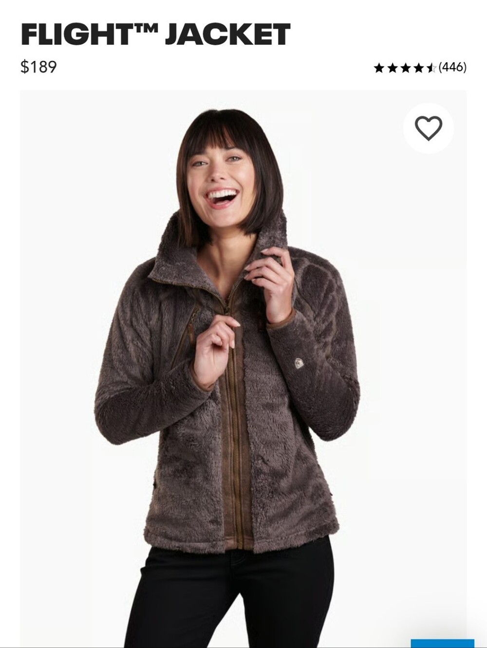 KUHL Teddy Soft Fleece Hooded Flight Jacket in Breen